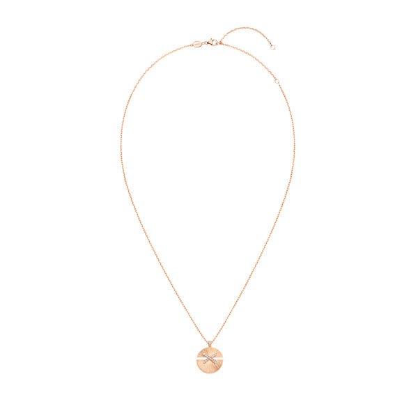 Jeux De Liens Harmony Medium Rose Gold and Diamond Sunray Pendant